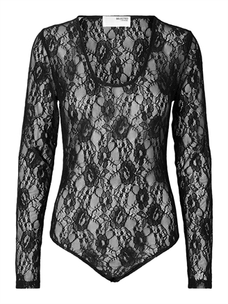 Selected Femme SlfAria LS Lace Body Black